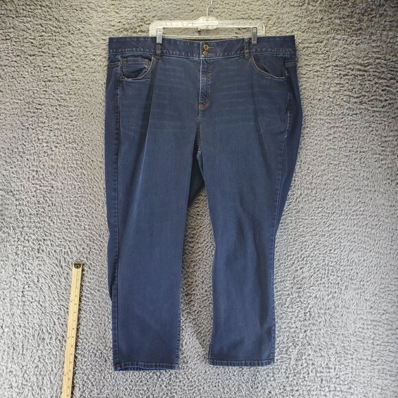 Lane Bryant Jeans Womens 24 Short Plus Blue Straight Tighter Tummy Technology - Picture 1 of 11